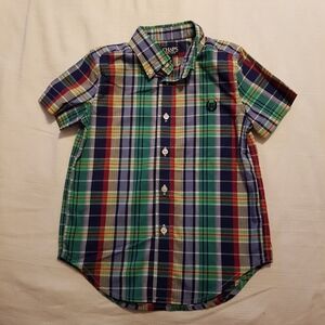 Chaps boys size 4/4T button down plaid shirt New no tags